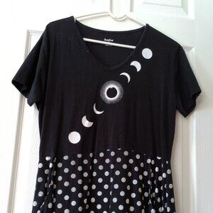 Svaha Black and White Eclipse Polka Dot Dress